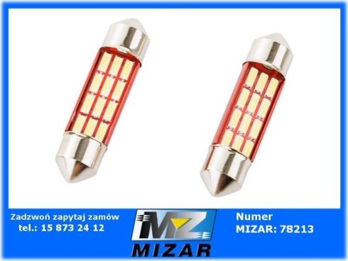 Żarówka C5W 36x9mm Led białe światło 12V 12SMD 2szt.-69252