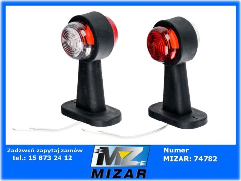 Lampa obrysowa żarówkowa 12V 24V prawa lewa 2szt W21.6Ż Waś-69294