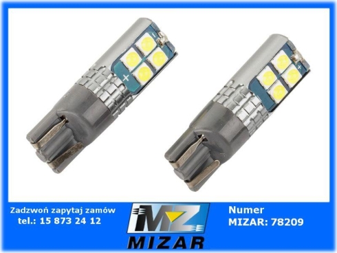 Żarówka W5W Led białe światło 12V 24V 10SMD 2szt.-69248