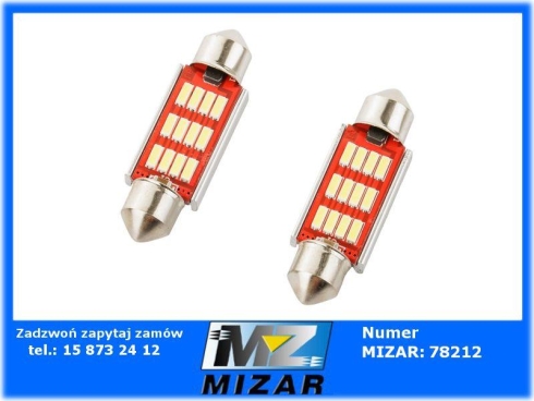 Żarówka C5W 39mm Led białe światło 12V 12SMD 2szt.-69251