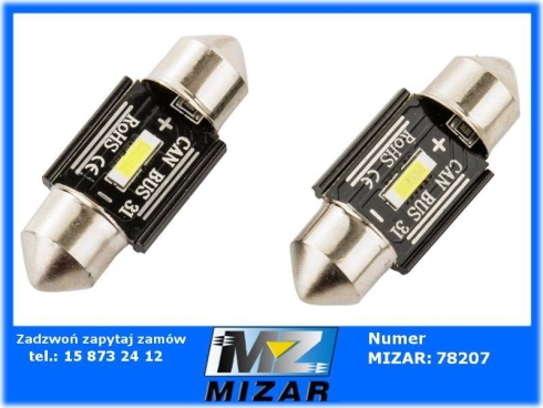 Żarówka C5W 31mm Led białe światło 12V 24V 1SMD 2szt.-69246