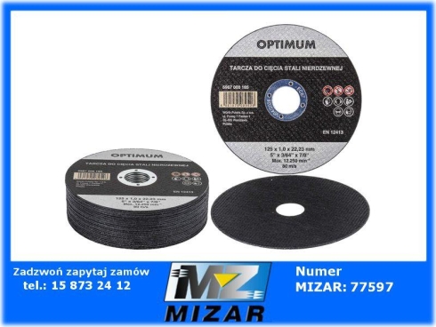 Tarcza do cięcia metalu A2 1x125mm Wurth 25szt.-69723