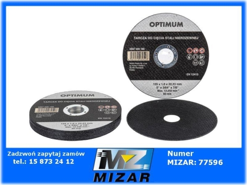 Tarcza do cięcia metalu A2 1x125mm Wurth 10szt.-69722