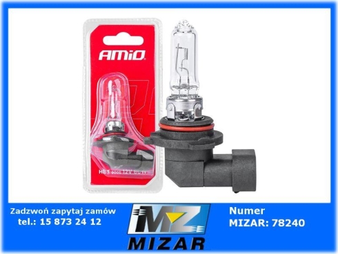 Żarówka HB3 12V 60W halogenowa 1szt. blister AMiO-69753