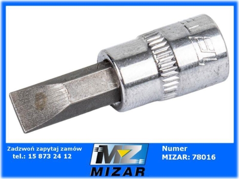 Nasadka 1/4" z bitem płaskim SL7 krótka TEGER-69728