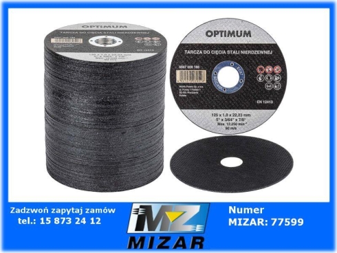 Tarcza do cięcia metalu A2 1x125mm Wurth 100szt.-69725