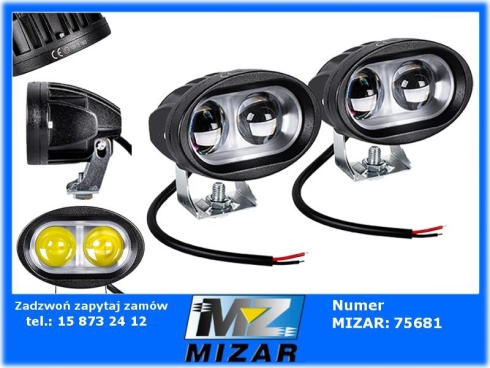 Lampa robocza owalna 2 LED 20W belki opryskiwacza białe światło skupione 2szt.-69818