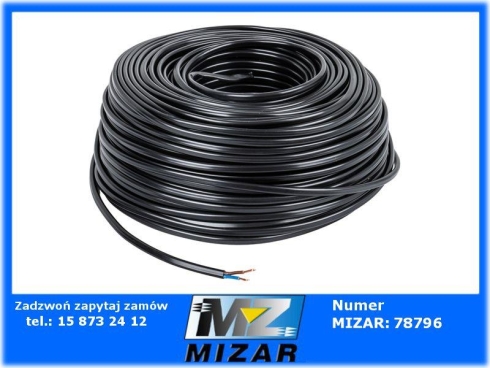 Przewód OMYP 2x1,5mm2 czarny płaski 1m-70422