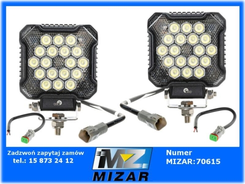 Lampa robocza ciągnika Led 12V 24V 26W 2800LM + złącze DT 2szt. komplet-70479