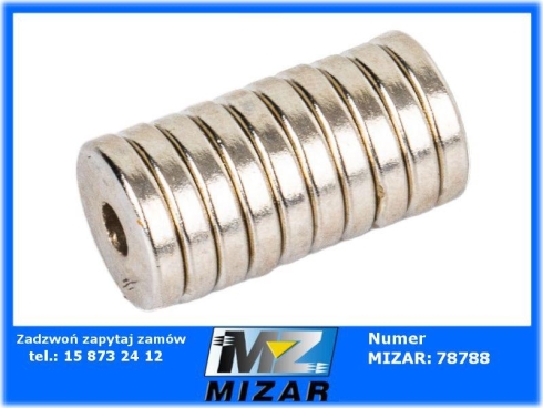 Magnes neodymowy walcowy z otworem na wkręt 14x3mm 10szt.-70418