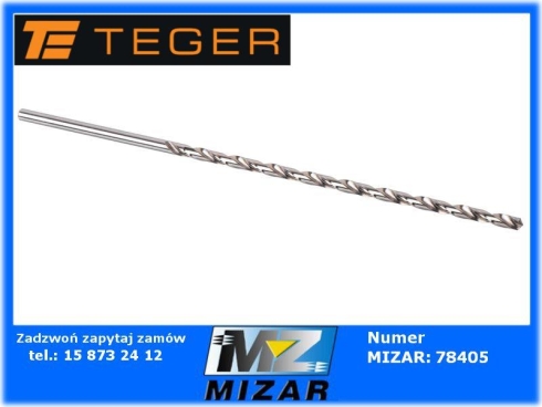 Wiertło do metalu HSS długie 6,8x275mm DIN 1869 cylindryczne Teger-70461