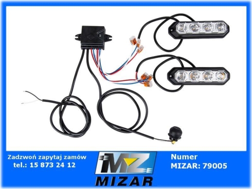 Synchronizator lamp ostrzegawczych + lampy LED 2szt. komplet-70648