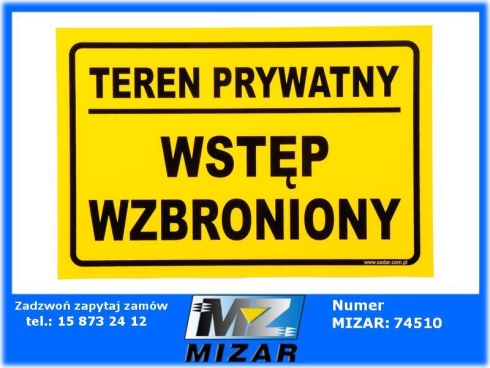 Tablica teren prywatny wstęp wzbroniony 30x20cm-71020