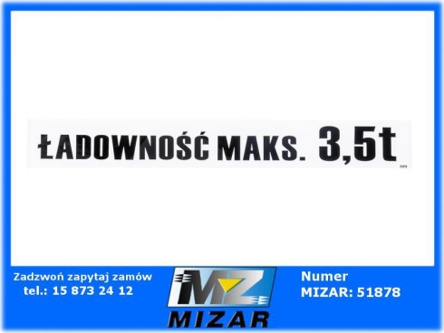 Naklejka ładowność 3,5t 46x6cm-71002