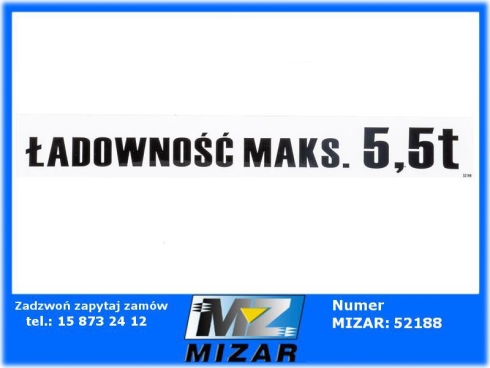 Naklejka ładowność 5,5t 46x6cm-71012