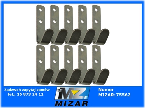 Hak haczyk plandeki burty naczepy linki ocynk 65x15x2mm 10szt-71461