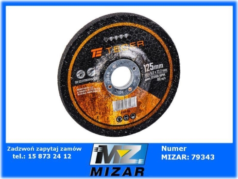 Tarcza do szlifowania metalu 125x8x22,2mm Teger-71554