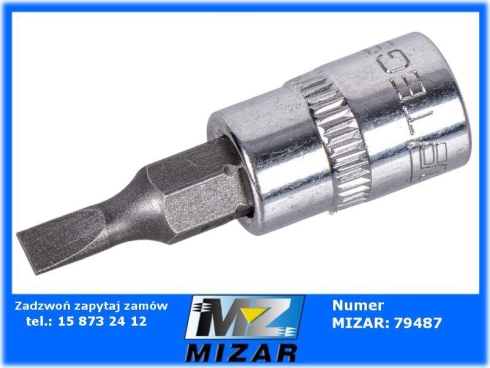 Nasadka klucz nasadowy 1/4" z bitem płaskim SL4 37mm  krótka CrV DIN 7422 TEGER-71577