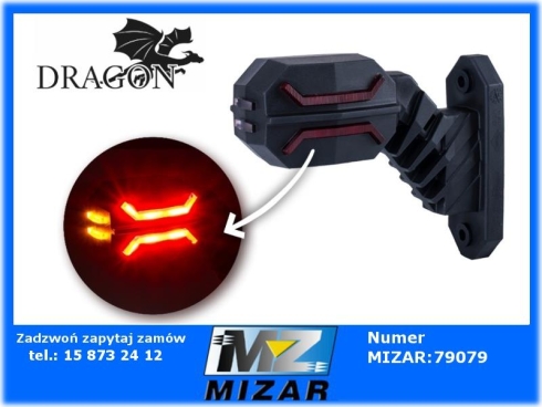 Lampa obrysowa LED lewa na wysięgniku krótkim Horpol Dragon-71957