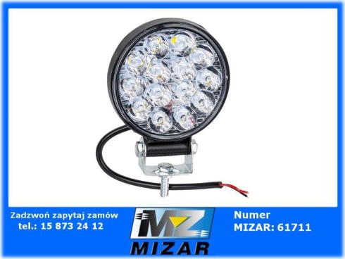 Lampa robocza LED 12V 24V 42W halogen okrągły światło rozproszone-72091