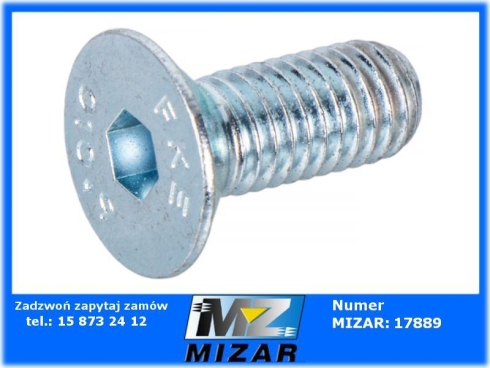 Śruba z łbem stożkowym płaskim na imbus M8x20 kl 10.9-72097