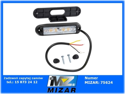 Lampa ostrzegawcza błyskowa 6 LED 12V 24V pomarańczowa Horpol homologacja-72652