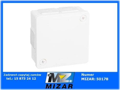 Puszka elektryczna hermetyczna n/t biała naścienna kwadratowa 80x80x32mm IP55 002-01 Viplast -72687