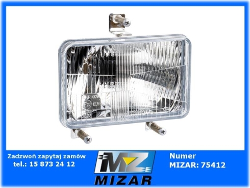 Lampa przednia MF H4 T4W 12V 24V halogen reflektor prostokątny 168x106mm IP 54 Massey Ferguson-72838