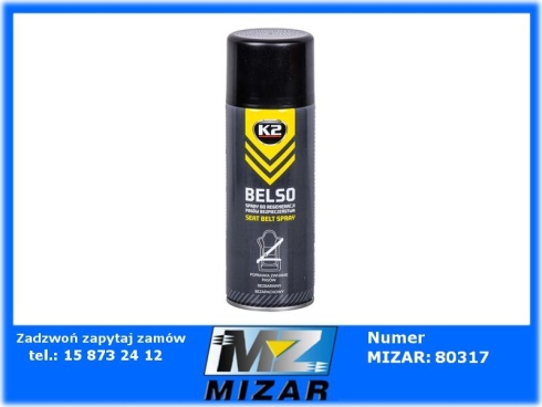 Spray do regeneracji pasów bezpieczeństwa 400ml K2 BELSO-72863