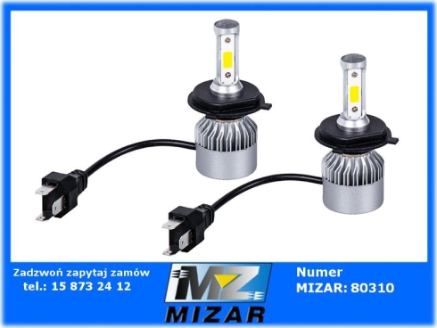 Żarówki H4 LED 12V 40W COB 6500K białe M-Tech 2szt.-72959