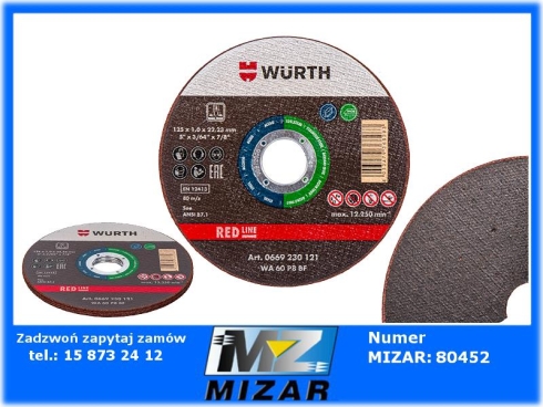 Tarcza do cięcia metalu 125mm gr. 1mm Wurth 5szt.-73084