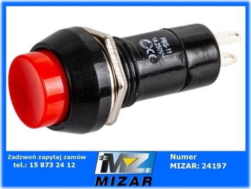 Przełącznik ON-OFF bistabilny 2 pin 230V przyciskany czerwony-73092