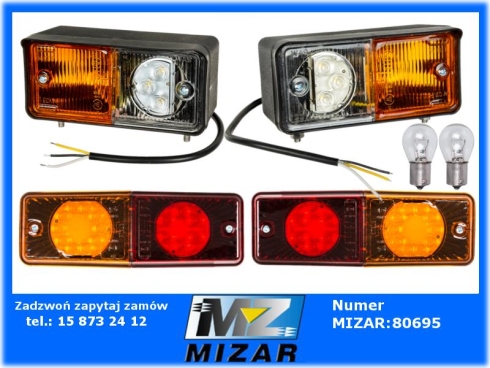 Lampy LED MF 255 Ursus 3512 przednie tylne na błotnik + żarówki kierunkowskazu-73473