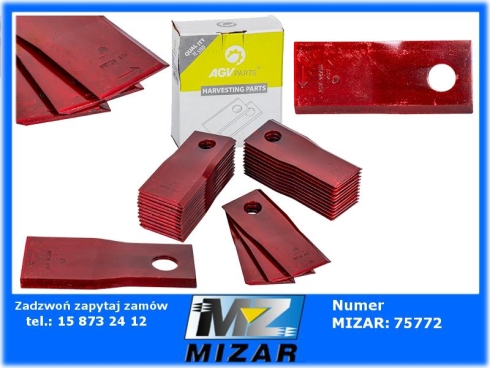 Nóż kosiarki dyskowej Vicon 90258699 lewy 120x50x4mm fi 18,5mm AGV 25szt.-73483