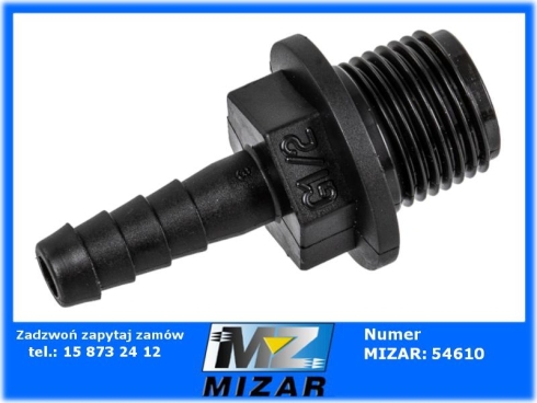 Przyłącze węża proste gwint zewnętrzny 1/2" na wąż 10mm Arag-73403