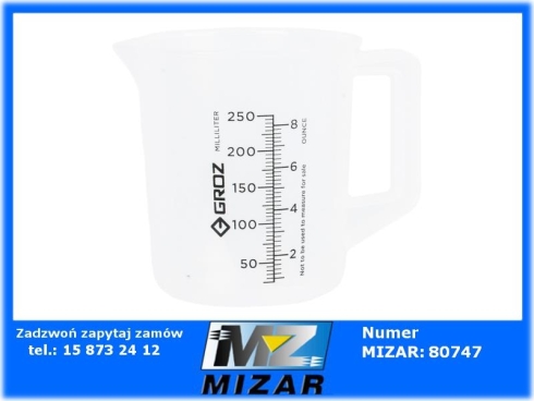 Dzbanek pomiarowy 250ml plastik GROZ-73608