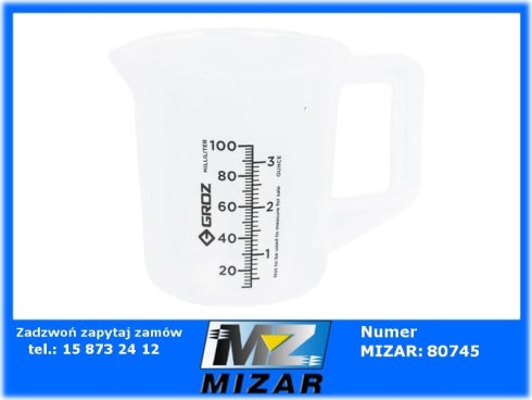 Dzbanek pomiarowy 100ml plastik GROZ-73606