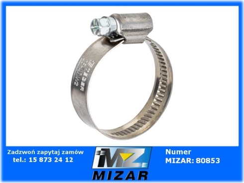 Opaska zaciskowa wzmocniona 25-40mm ślimakowa obejma W2 - stal nierdzewna szerokość 12mm Teger-73650