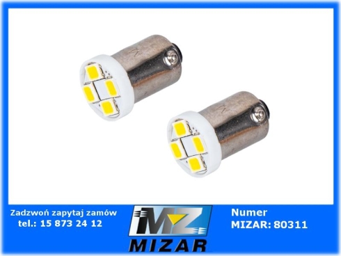 Żarówka T4W 12V BA9S LED 4xSMD M-Tech 2szt.-73865