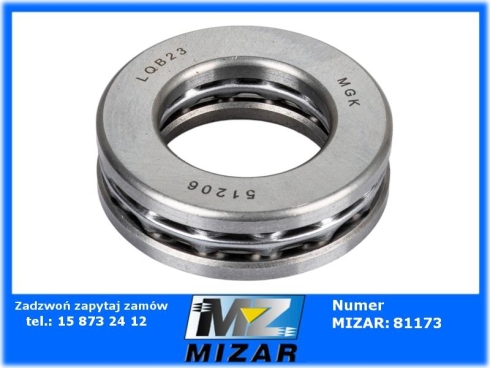 Łożysko oporowe wzdłużne MGK 51206 30x52x16mm-74042