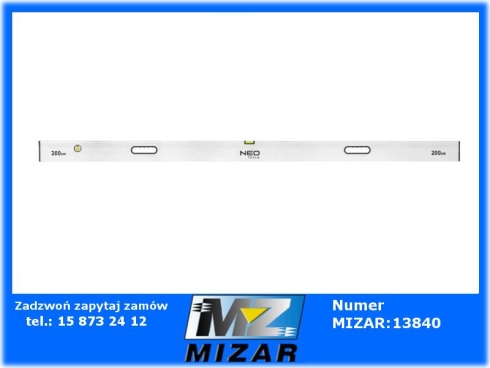 Poziomnica łata murarska 200cm 2 libelle aluminium uchwyty NEO 72-543-74126