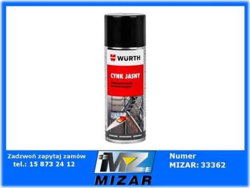 Ocynk jasny w sprayu 400ml Wurth-74651