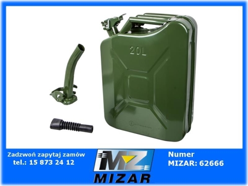 Kanister pojemnik metalowy 20L + lejek metalowy-75008