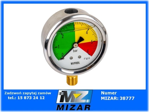 Manometr opryskiwacza glicerynowy fi 63mm 0-6BAR-75043