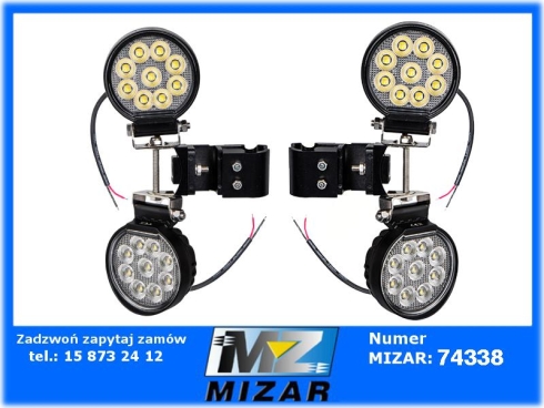 Lampy robocze 144 LED 3600lm okrągłe zestaw 4 sztuk-75316