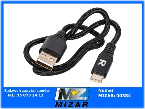 Kabel USB - USB typu C 50cm czarny REBEL-75980