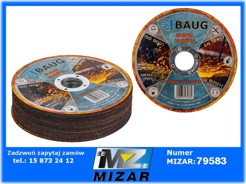 Tarcza do cięcia metalu 125x1,2x22,2mm 25szt. BAUG-76142