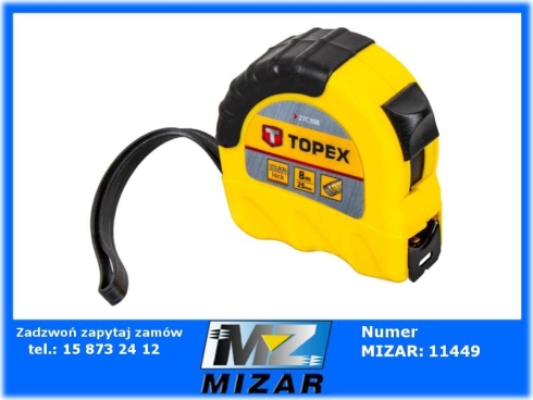 Miara zwijana stalowa 8m 25mm TOPEX 27C308-76149