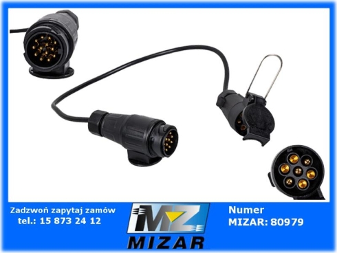 Adapter 13/7 gniazda przyczepy przejściówka 0,75m-76258