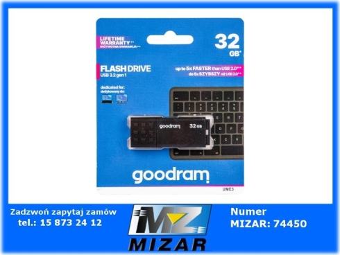 Pendrive 32GB USB 3.2 czarny Goodram-76393